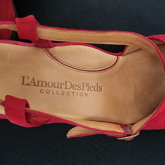 L'Amour des Pieds red suede wedge size 9 - Picture 4 of 9